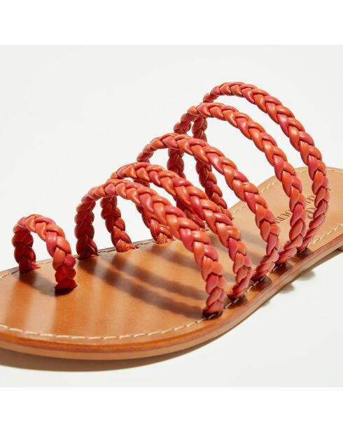 Oranje leren muiltjes van Tia