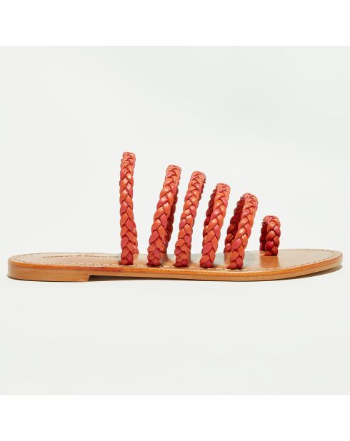 Oranje leren muiltjes van Tia