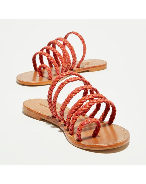 Oranje leren muiltjes van Tia