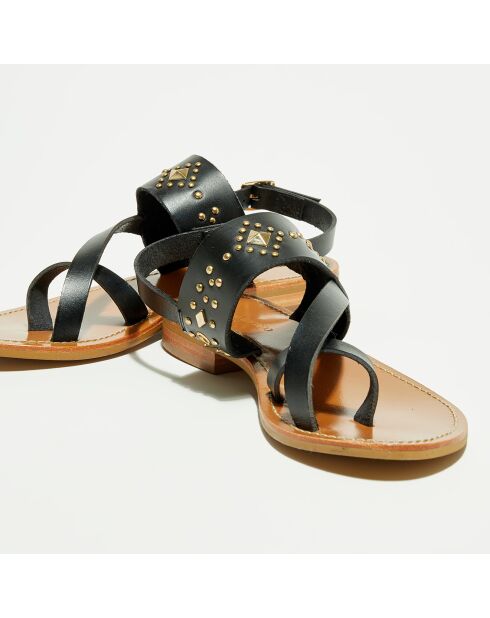 Sandales en Cuir Mao noires