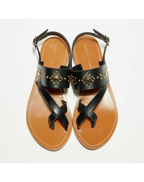 Sandales en Cuir Mao noires