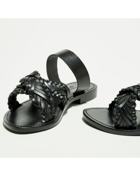 Schwarze Mules Cora aus Leder