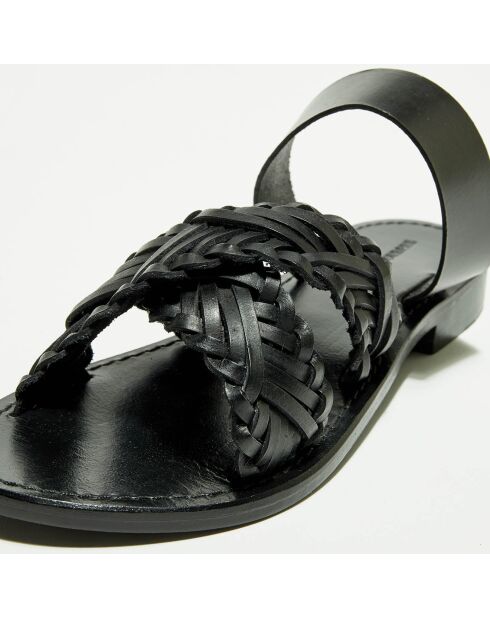 Schwarze Mules Cora aus Leder