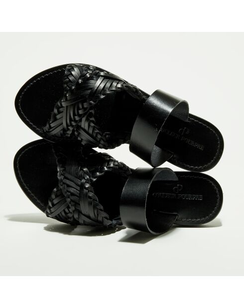 Schwarze Mules Cora aus Leder