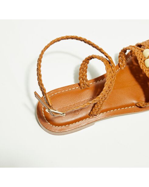 Sandalen van camelkleurig leer Daha