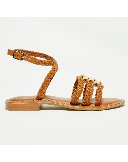 Sandalen van camelkleurig leer Daha