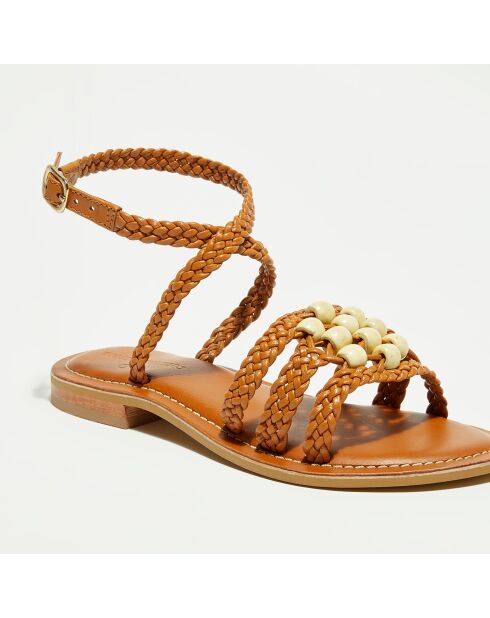 Sandalen van camelkleurig leer Daha