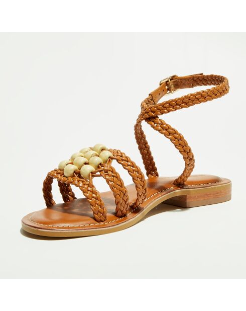 Sandalen van camelkleurig leer Daha