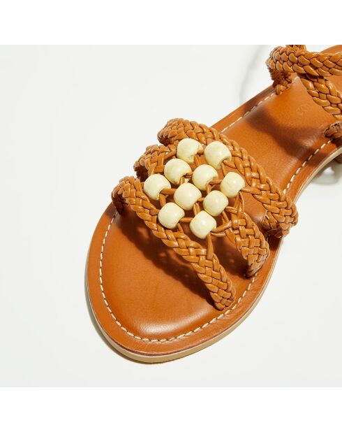 Sandalen van camelkleurig leer Daha