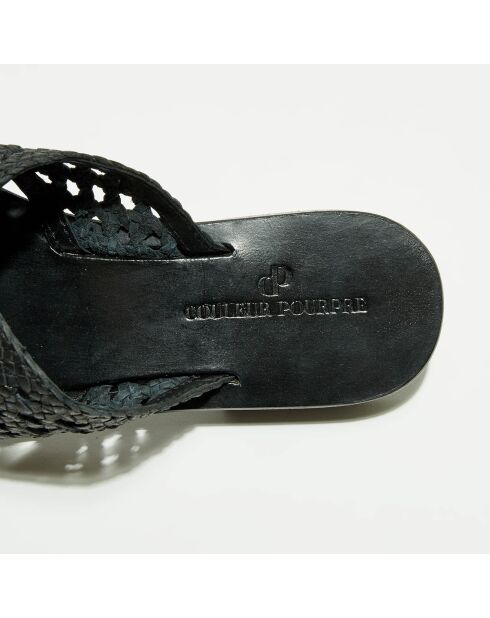 Chiara zwarte leren muiltjes