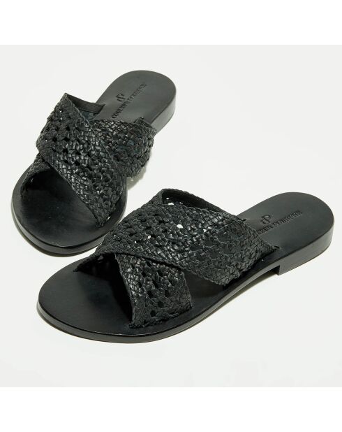 Chiara zwarte leren muiltjes