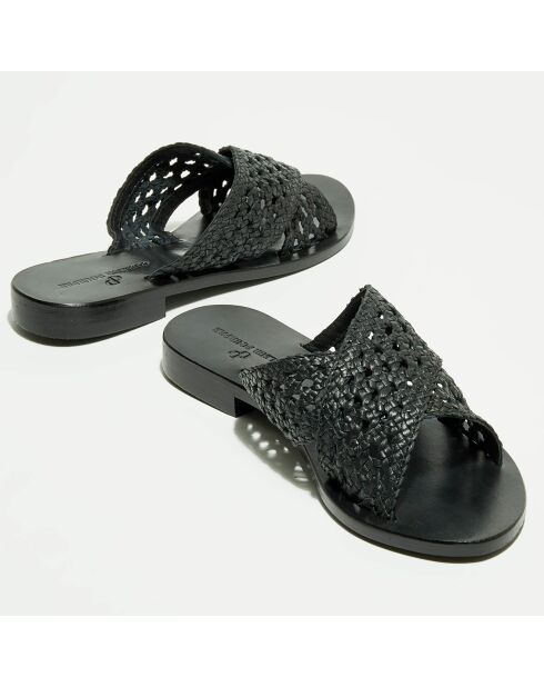 Chiara zwarte leren muiltjes