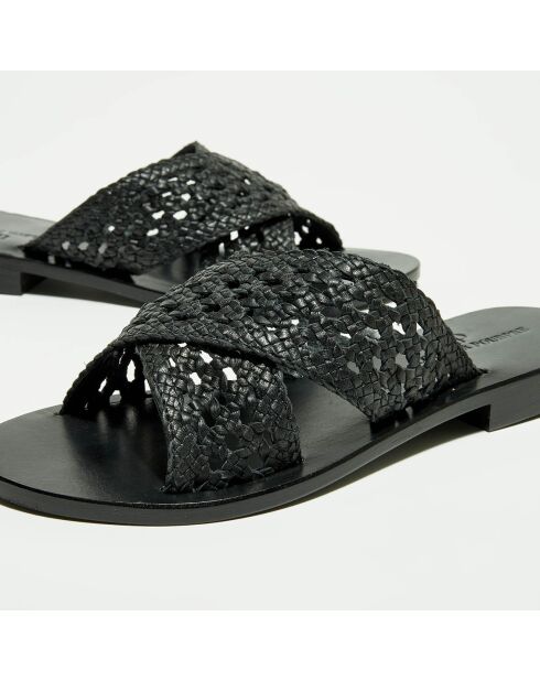 Chiara zwarte leren muiltjes