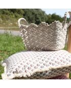 Panier crochet Léa beige -  25x17x15 cm