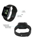 Reloj de fitness multifunción compatible con iOS y Android negro