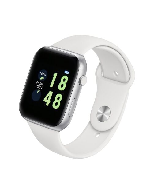 Reloj de fitness multifunción compatible con iOS y Android blanco