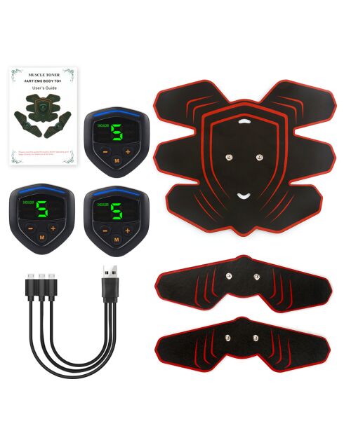 Set de 3 électrostimulateurs musculaires rouges