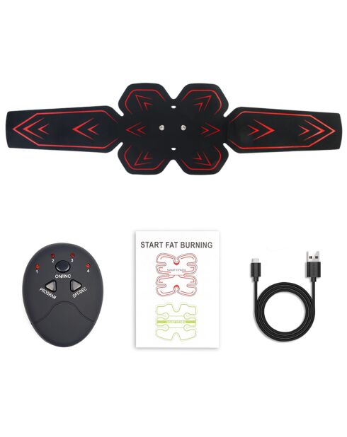 Ceinture électrostimulation musculaire abdominale noire
