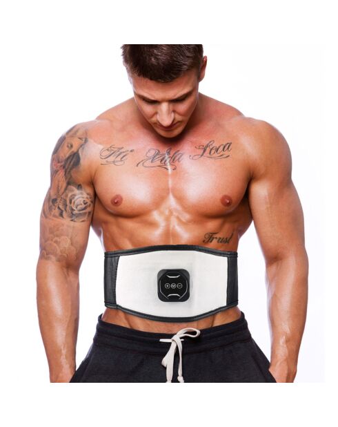 Ceinture électrostimulation musculaire abdominale blanche