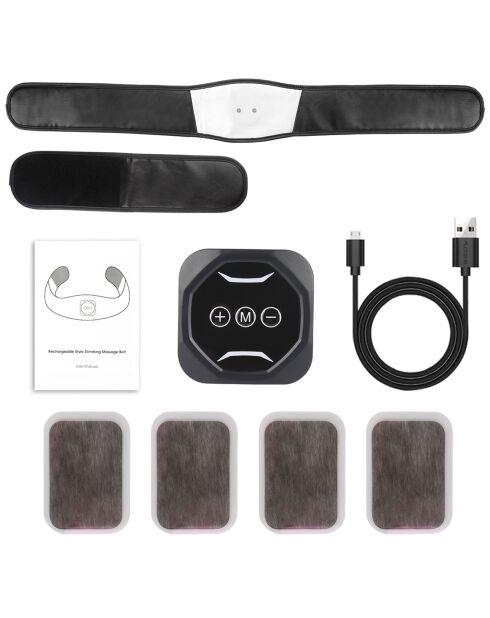 Ceinture électrostimulation musculaire abdominale blanche