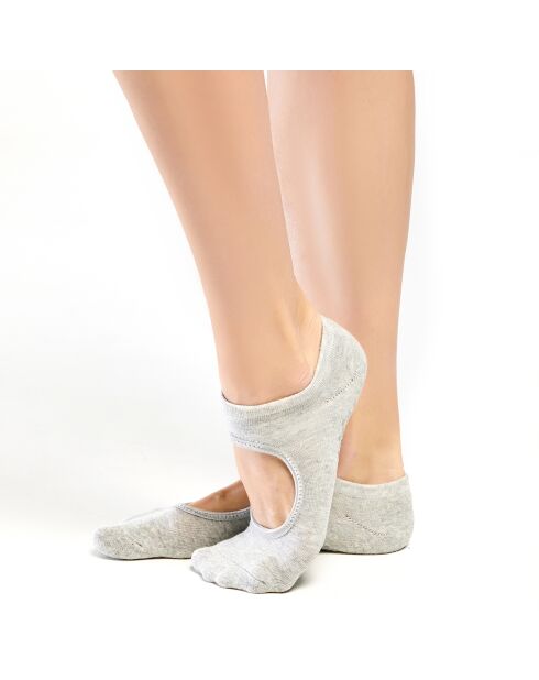 Chaussettes de Yoga antidérapantes grises