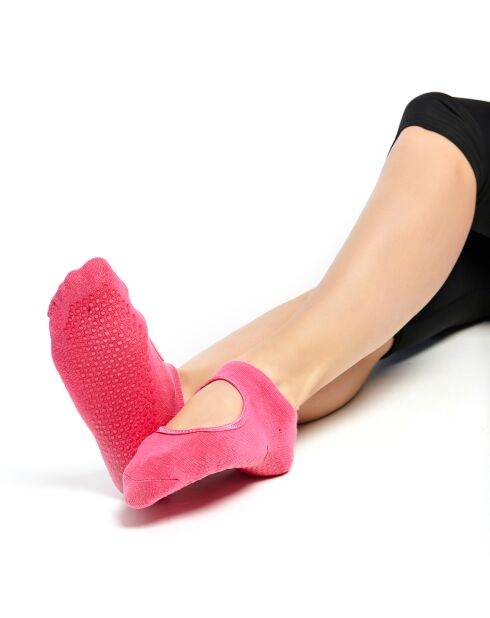 Chaussettes de Yoga antidérapantes rose