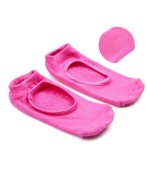 Chaussettes de Yoga antidérapantes rose