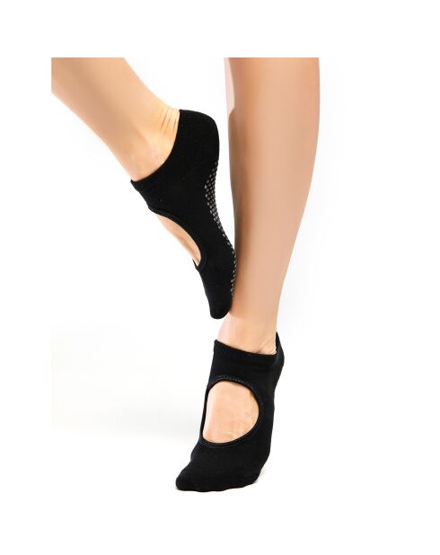 Chaussettes de Yoga antidérapantes noires