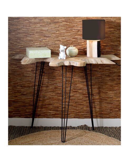 Scatola Tulum con coperchio in bambù/bianco/verde - 23x23x8 cm