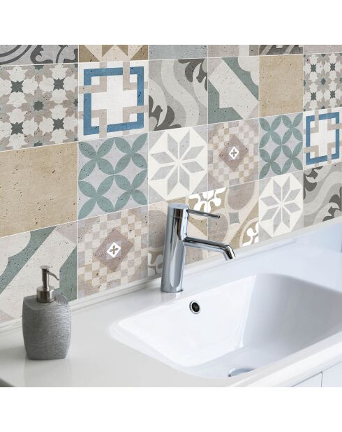 24 Stickers mosaïque Provenza 1 multicolores - 20x20 cm