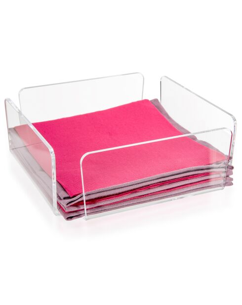 Porte-Serviettes de table Bon Ton transparent - 22x22x7.5 cm