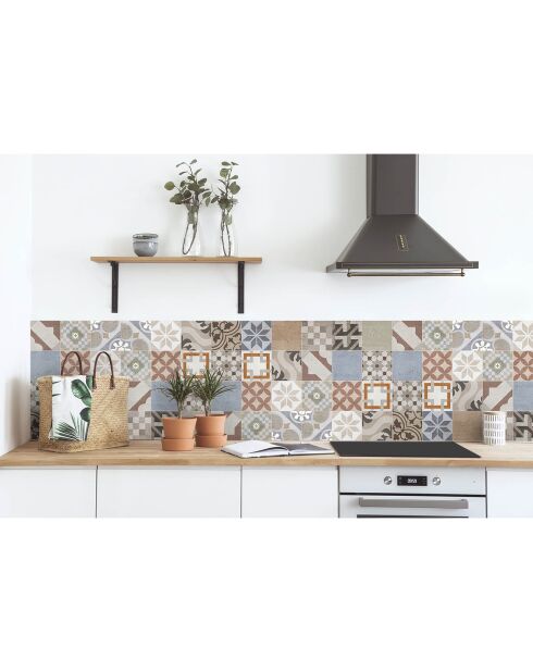24 Stickers mosaïque Provenza 2 multicolores - 20x20 cm