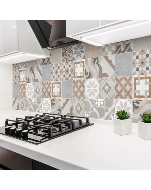 24 Stickers mosaïque Provenza 3 multicolores - 10x10 cm