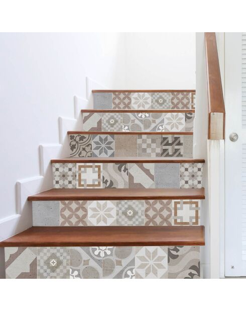 24 Stickers mosaïque Provenza 3 multicolores - 20x20 cm