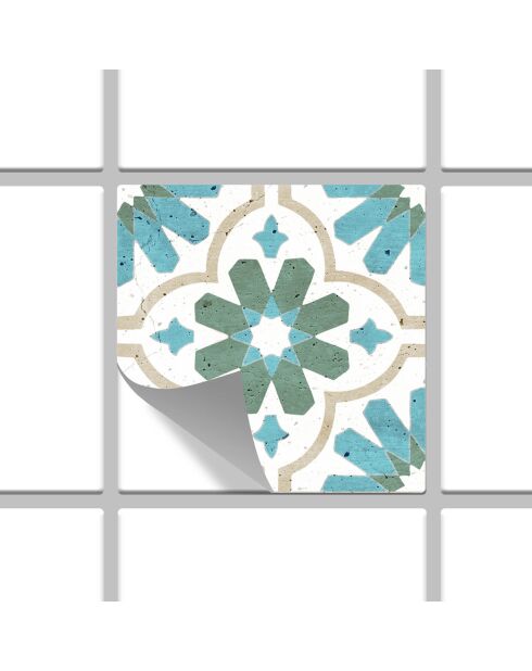24 Stickers mosaïque Provenza 4 multicolores - 10x10 cm