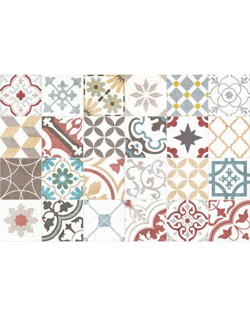 24 Stickers mosaïque Provenza 4 multicolores - 15x15 cm