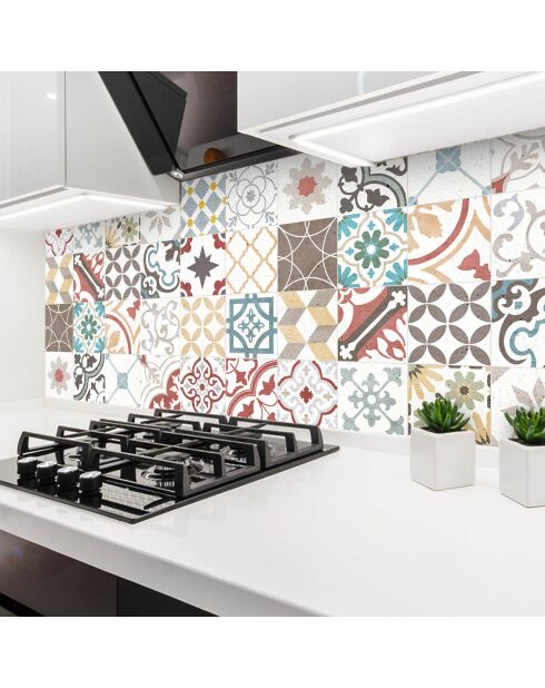 24 Stickers mosaïque Provenza 4 multicolores - 20x20 cm
