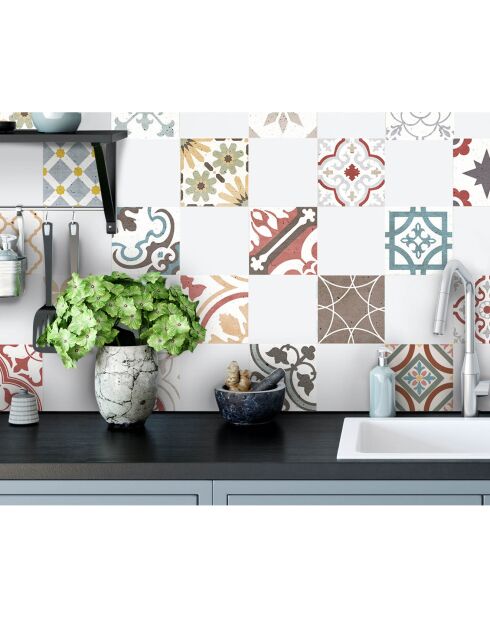 24 adesivi in mosaico multicolore Provenza 4 - 15x15 cm