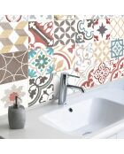 24 Stickers mosaïque Provenza 4 multicolores - 15x15 cm