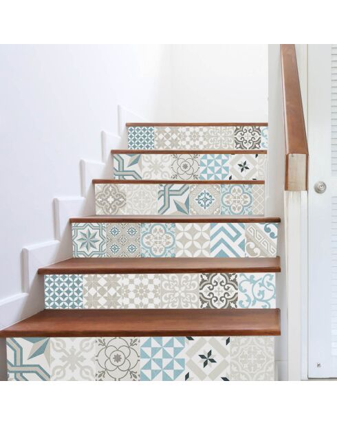 24 Stickers mosaïque Provenza 5 multicolores - 15x15 cm