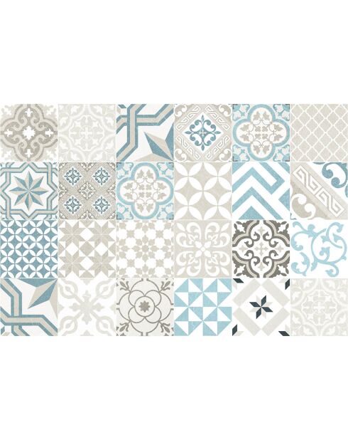 24 Stickers mosaïque Provenza 5 multicolores - 15x15 cm