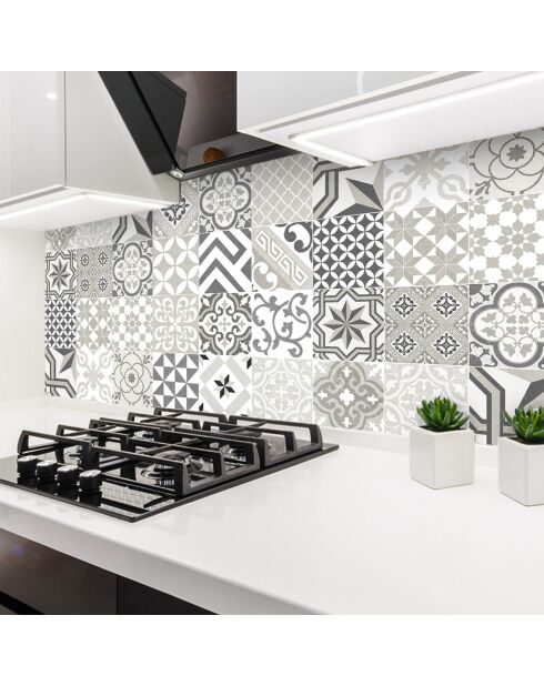 24 Stickers mosaïque Provenza 6 multicolores - 20x20 cm