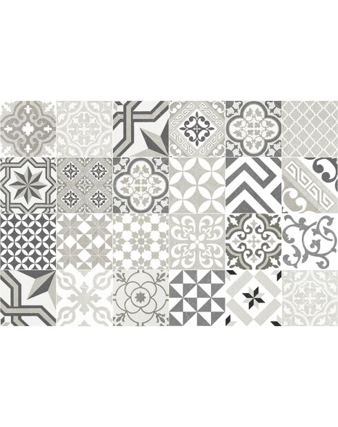 24 Stickers mosaïque Provenza 6 multicolores - 20x20 cm