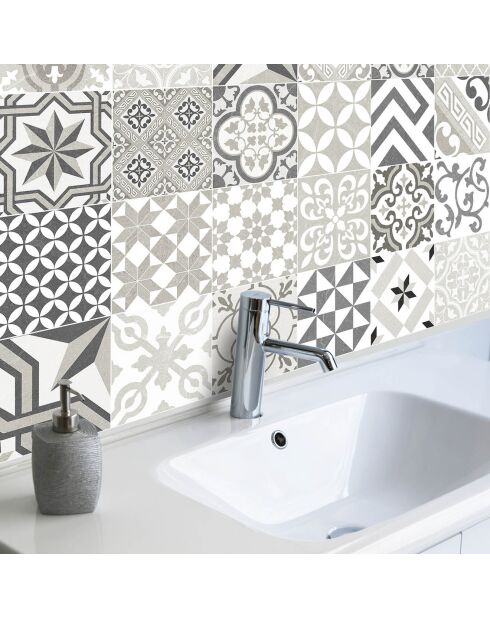 24 Stickers mosaïque Provenza 6 multicolores - 20x20 cm