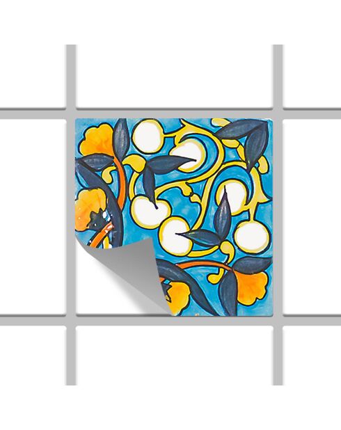 24 Stickers mosaïque Toscana multicolores - 10x10 cm