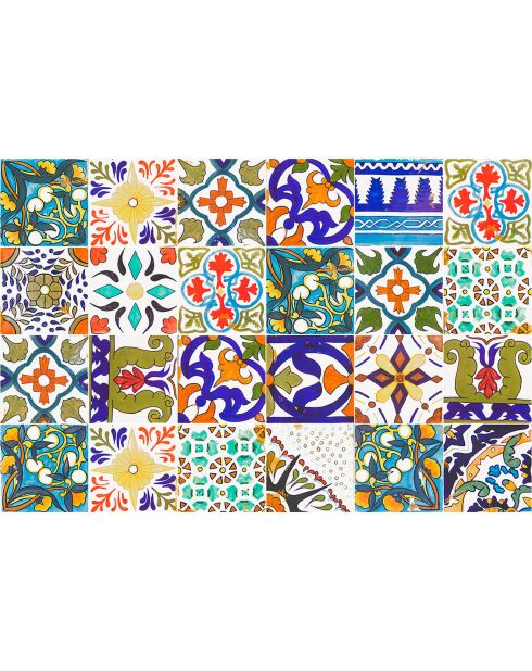 24 Stickers mosaïque Toscana multicolores - 15x15 cm
