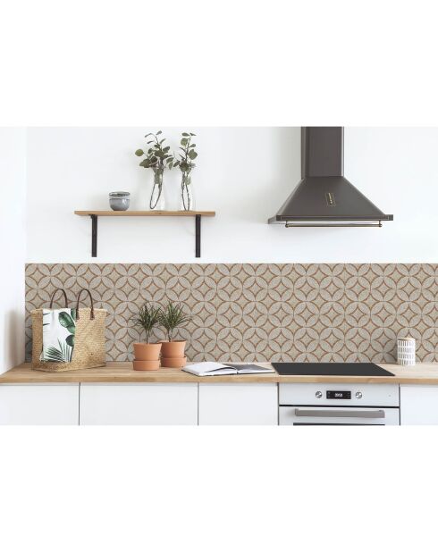 24 Stickers mosaïque Romano marron/beige - 15x15 cm