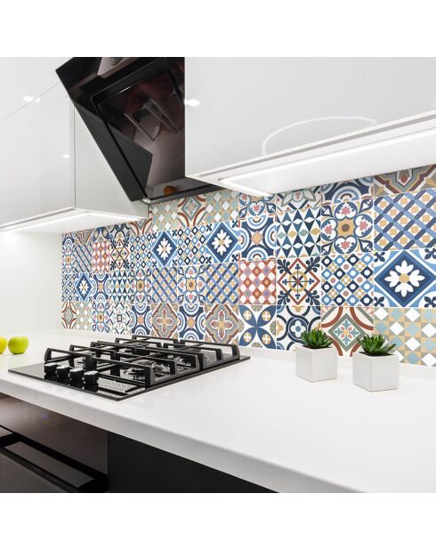 24 Stickers mosaïque Guimaraes multicolores - 15x15 cm