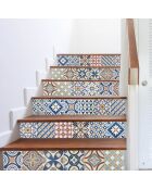 24 Stickers mosaïque Guimaraes multicolores - 15x15 cm