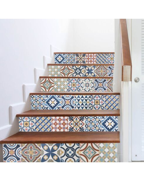 24 Stickers mosaïque Guimaraes multicolores - 20x20 cm